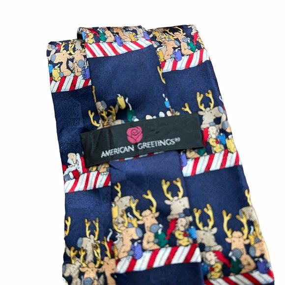 American Greetings Christmas Tie Santa & Reindeer - Picture 7 of 9